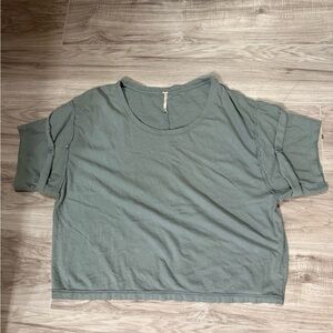 Free People Slate Gray Short Sleeve Top Size.M